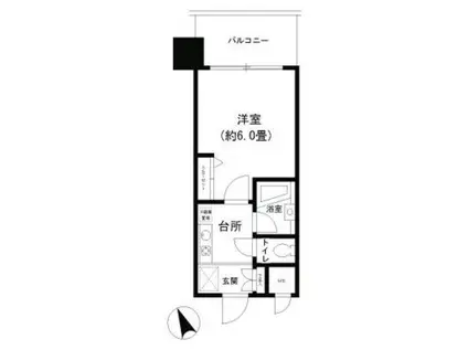 ヴィラコート横浜(1K/4階)の間取り写真