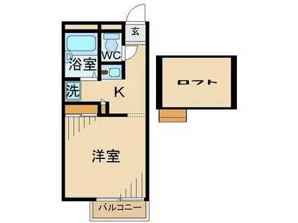 レオパレスエミノ(1K/1階)の間取り写真