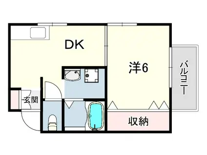 アサンテ(1DK/2階)の間取り写真