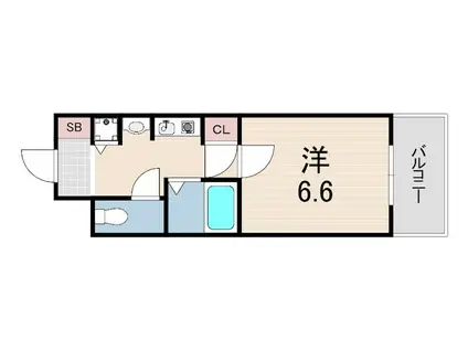 ロイヤルヒル神戸三ノ宮2(1K/5階)の間取り写真