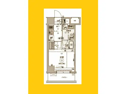 LIVCITY横濱七島町(1K/3階)の間取り写真