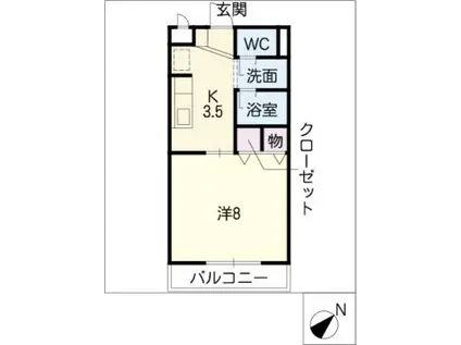 アベニール豊隆(1K/1階)の間取り写真
