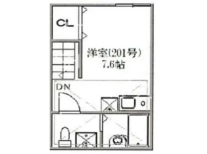 ダンズM中野(ワンルーム/2階)の間取り写真