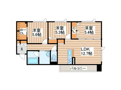 紫翠OONODA(3LDK/4階)の間取り写真