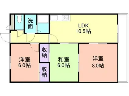 グレイスN(3LDK/1階)の間取り写真
