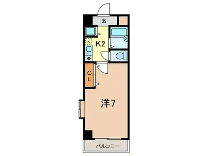 クレール仁川(1K/4階)の間取り写真