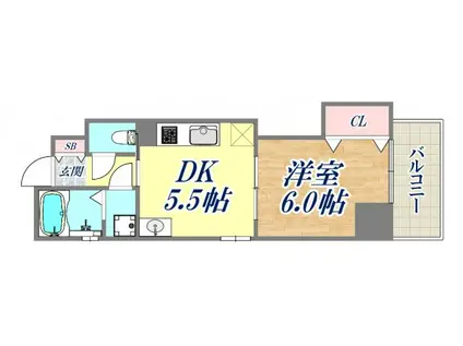 ル・ムーブル井村(1DK/5階)の間取り写真