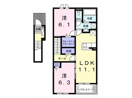 グランドニューファイブIII(2LDK/2階)の間取り写真
