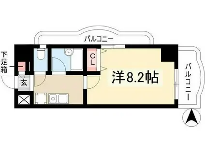 現代ハウス新栄(1K/6階)の間取り写真