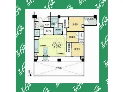 フェリスコート自由が丘(3LDK/1階)の間取り写真