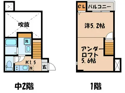 CASA AGIO(1K/1階)の間取り写真