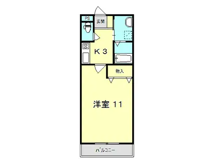 ヴィラ・ノルデA(1K/3階)の間取り写真