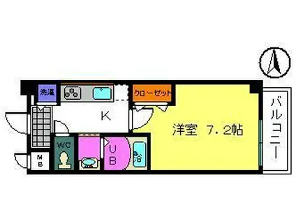 シャルマンフジ天神橋リバーサイド(1K/3階)の間取り写真