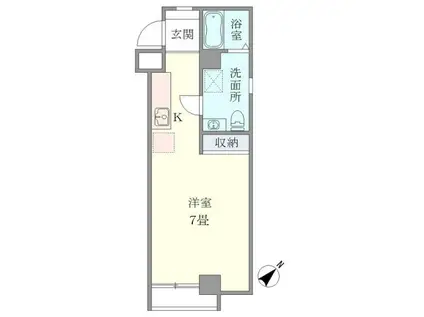 ブレグレイス参宮橋(ワンルーム/2階)の間取り写真