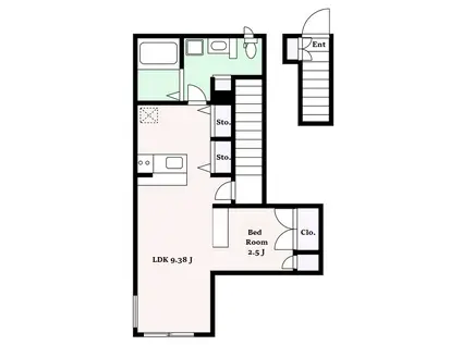 MY STYLE JIYUGAOKA(ワンルーム/2階)の間取り写真