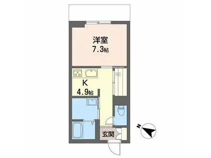 PARADISO本荘 A(1K/1階)の間取り写真