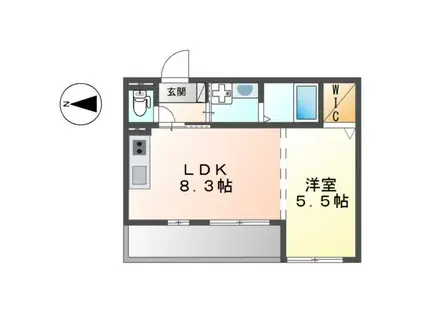 BONHEUR(1LDK/2階)の間取り写真