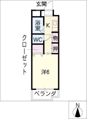 ライフステージ日進(1K/3階)の間取り写真