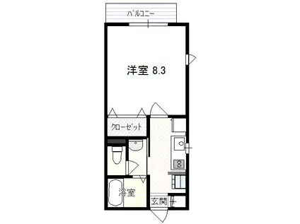 ジェミニ・コダマ(1K/2階)の間取り写真