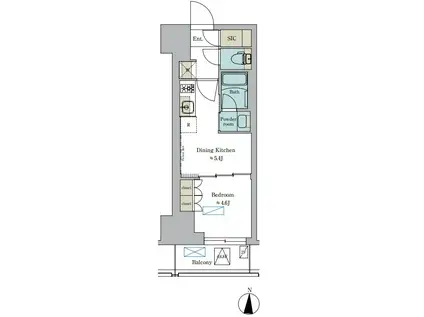 BRILLIA IST 錦糸公園 BRILLIA IST 錦糸公園(1DK/4階)の間取り写真