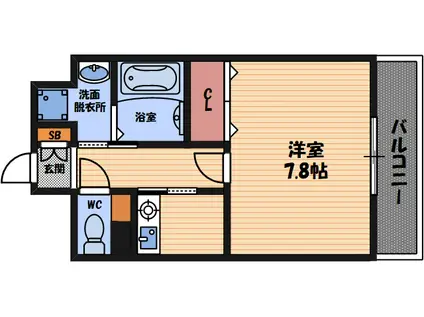 グラヴィール(1K/2階)の間取り写真