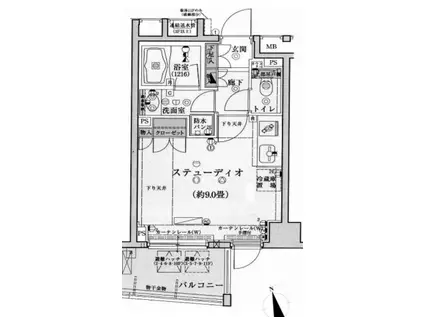 ドルフ後楽園ステーションフロント(ワンルーム/6階)の間取り写真
