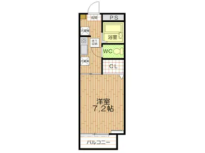 アクシーズ鷲宮(1K/2階)の間取り写真