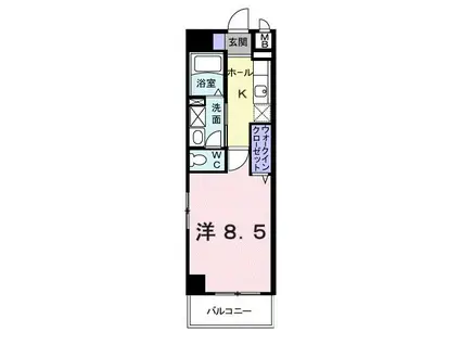 フォレスタ国立(1K/1階)の間取り写真