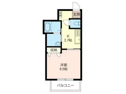 ベレオ鶴見小野(1K/3階)の間取り写真