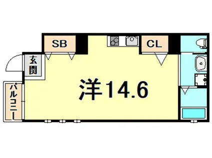 スリージェ住吉本町II(ワンルーム/1階)の間取り写真