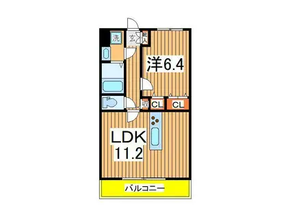 グリシーナおおたか3(1LDK/3階)の間取り写真