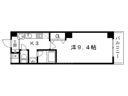 フジテラス東山三条(1K/2階)の間取り写真