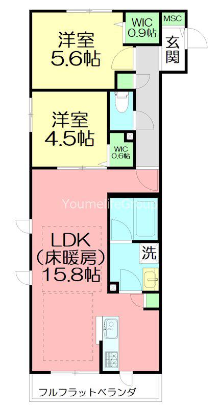 MAISON VERTU(2LDK/1階)の間取り写真