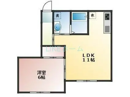 グランベールS6(1LDK/1階)の間取り写真