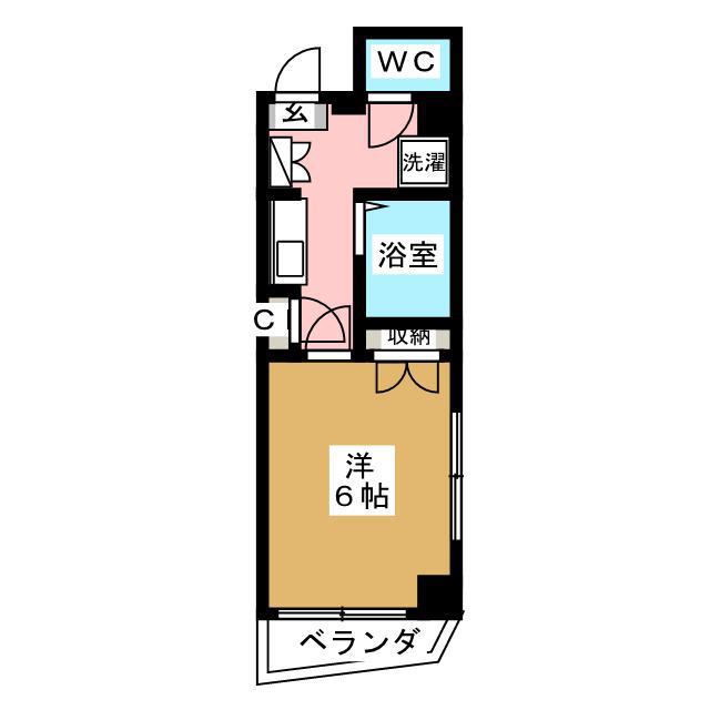 ヴィアルCITY市ヶ谷(1K/4階)の間取り写真