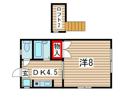 ロイヤルヒルズキウチ(1DK/2階)の間取り写真