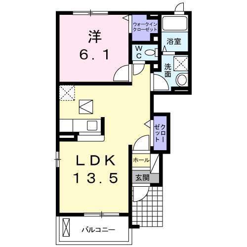 メゾン エトワール(1LDK/1階)の間取り写真