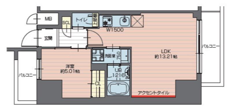 プレジオ西新井(1LDK/4階)の間取り写真