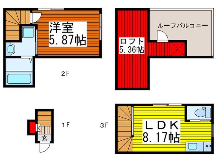 川口リバース(1LDK/1階)の間取り写真