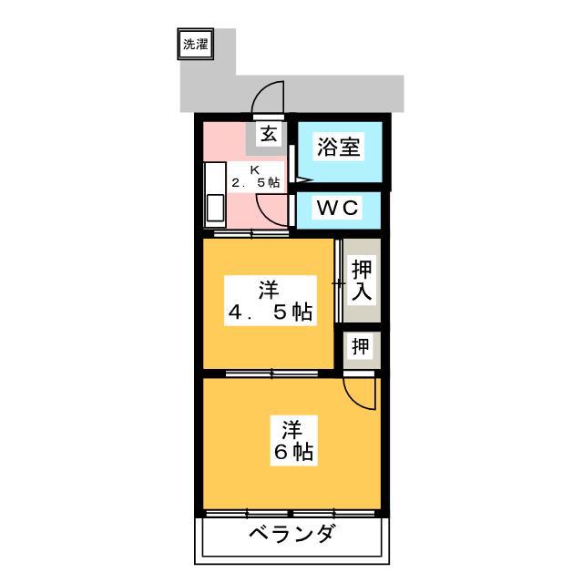 広瀬ビル(2K/3階)の間取り写真