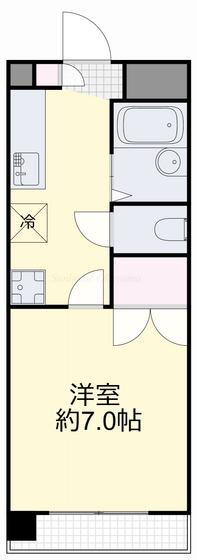 コスモクイーン矢坂II(1K/4階)の間取り写真