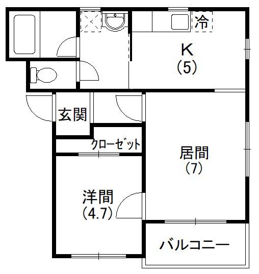 コンフォードIII(1LDK/1階)の間取り写真