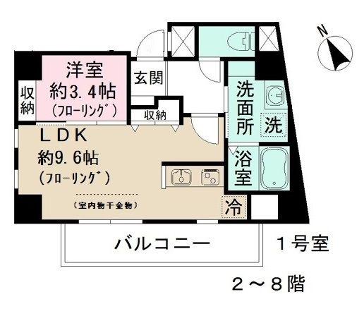 LEO六拾壱番館(1LDK/7階)の間取り写真