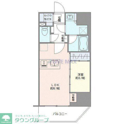 シーフォルム大宮(1LDK/5階)の間取り写真
