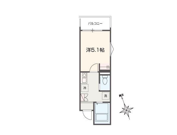 メルラス小島新田(1K/3階)の間取り写真