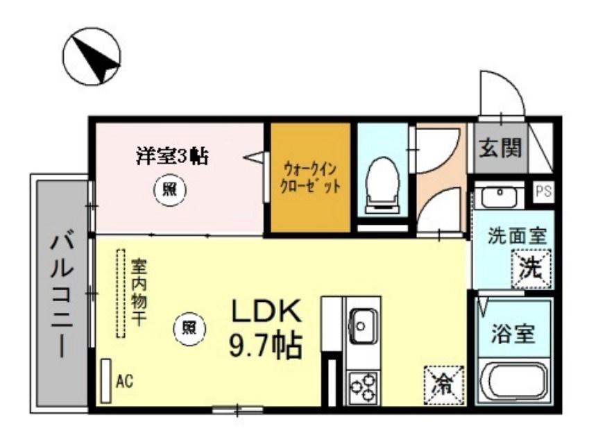 ボナール駅前(1LDK/1階)の間取り写真