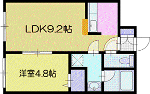 サンシティーI(1LDK/4階)の間取り写真