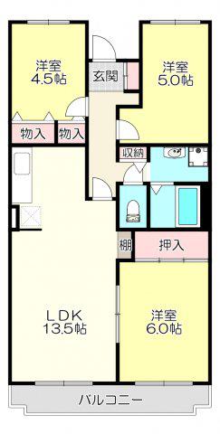 M TAKAI(3LDK/3階)の間取り写真