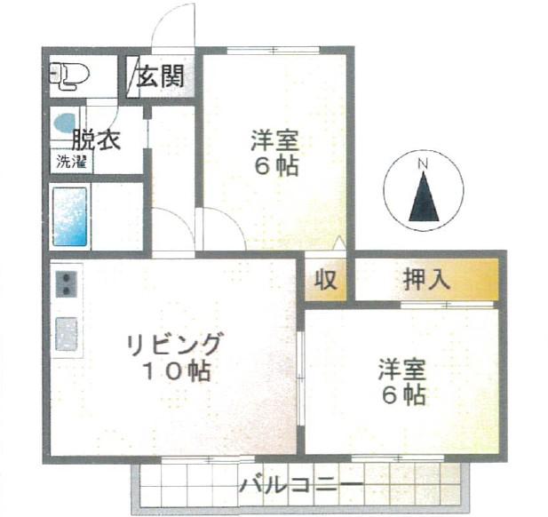 メゾンボヌール(2LDK/2階)の間取り写真