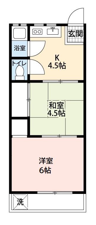 めぐみハイツ(2DK/1階)の間取り写真